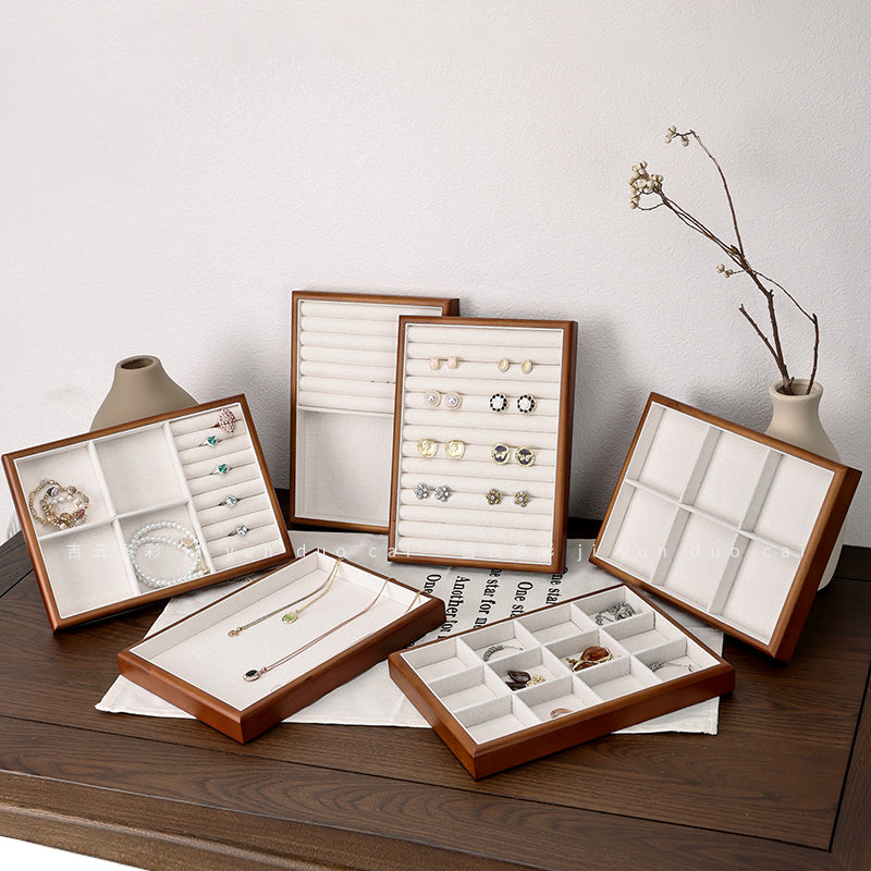 Wooden Jewelry Display Tray For Ring Necklace