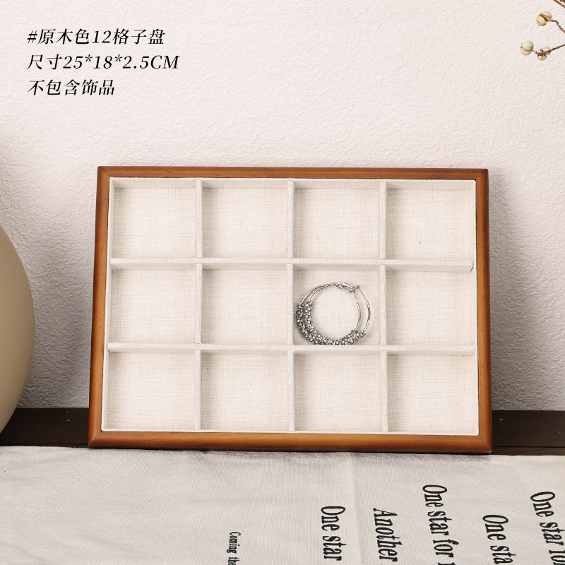 Wooden Jewelry Display Tray For Ring Necklace