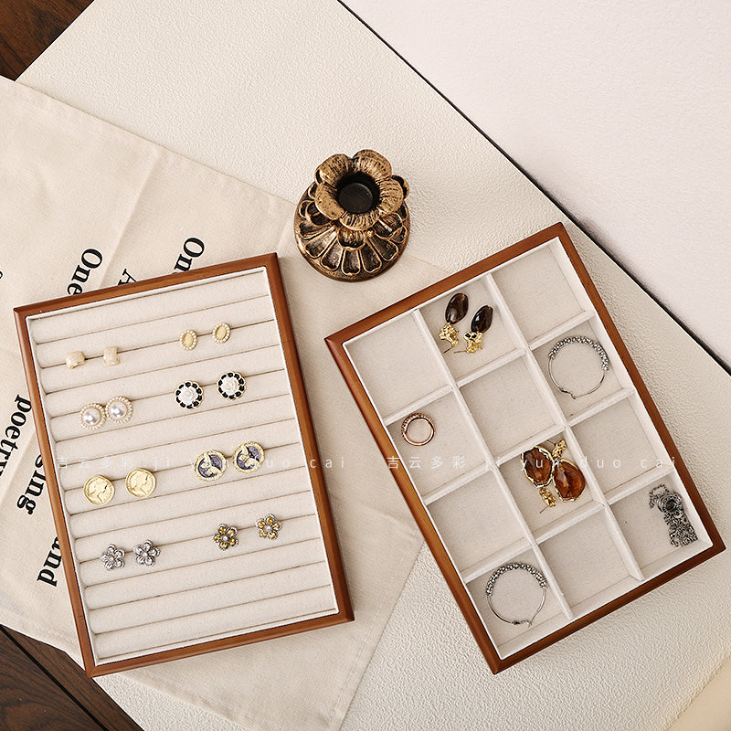 Wooden Jewelry Display Tray For Ring Necklace