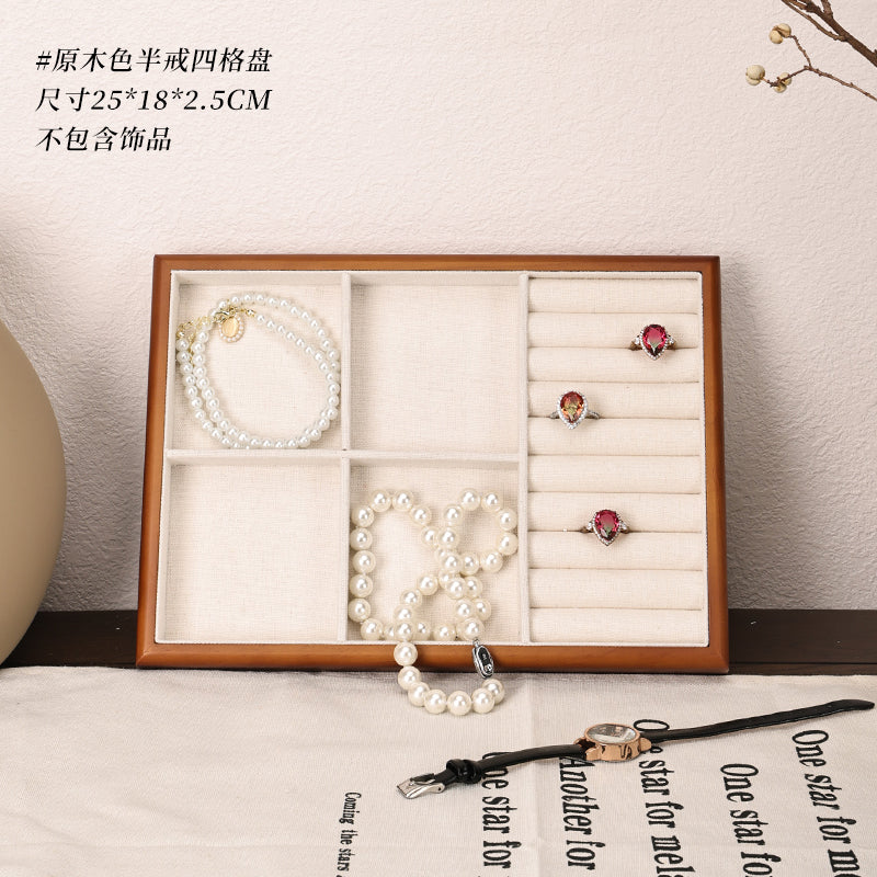 Wooden Jewelry Display Tray For Ring Necklace