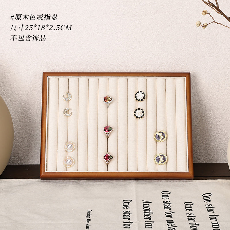 Wooden Jewelry Display Tray For Ring Necklace