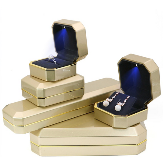 JIN-D05 Octagon Personalized Jewelry Gift Box with Light