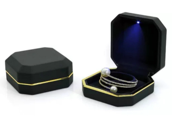 JIN-D05 Octagon Personalized Jewelry Gift Box with Light