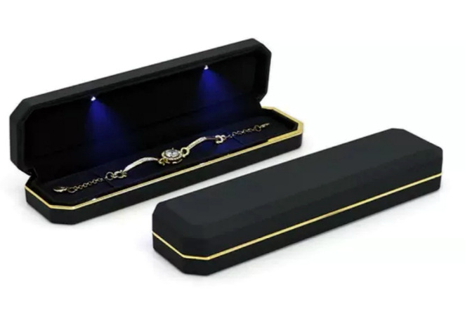 JIN-D05 Octagon Personalized Jewelry Gift Box with Light